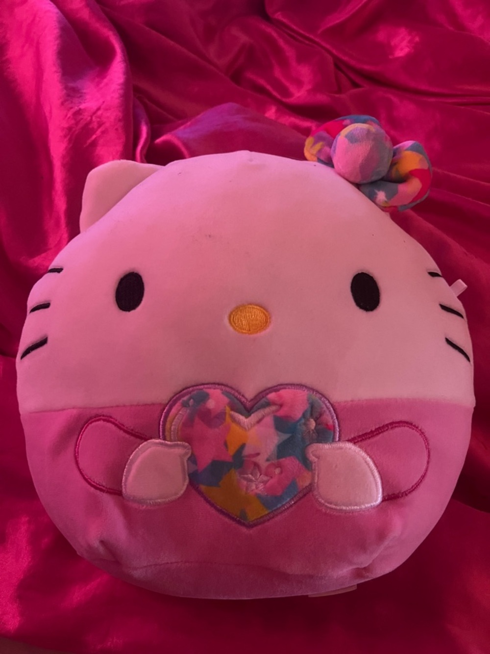Pink HELLO KITTY SQUISHMALLOW Plush Heart Crystal Pillow